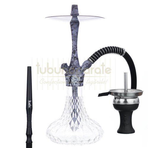 Narghilea de calitate pentru fumat cu un furtun cu inaltimea de 38 cm Aladin Alux Marmor White
